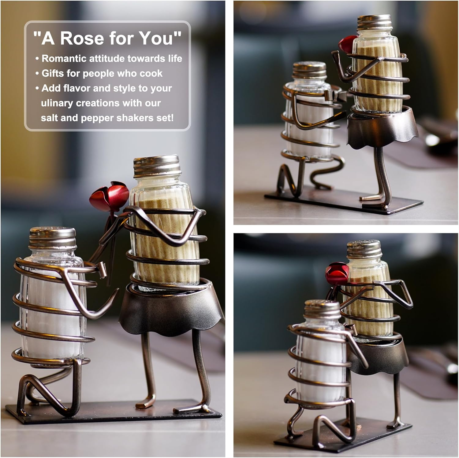 Funny Salt and Pepper Shakers Set - Rose Lovers