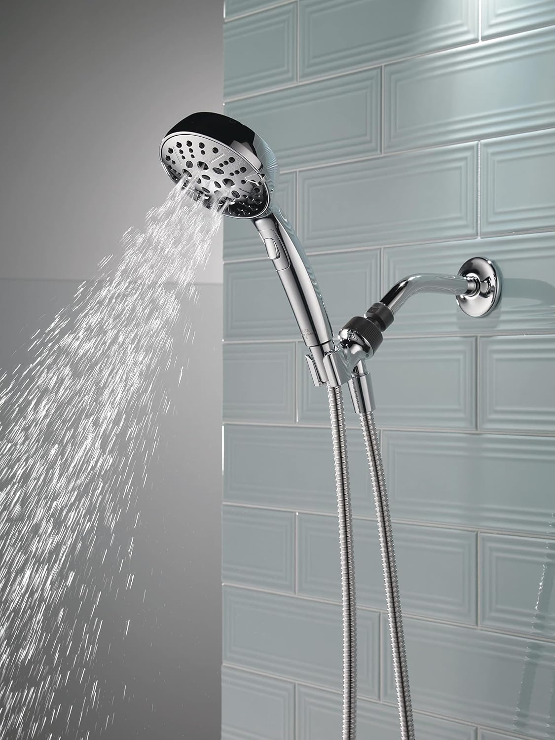 Delta Faucet 6-Setting H2Okinetic Showers Head with Chrome Hose and 175 GPM