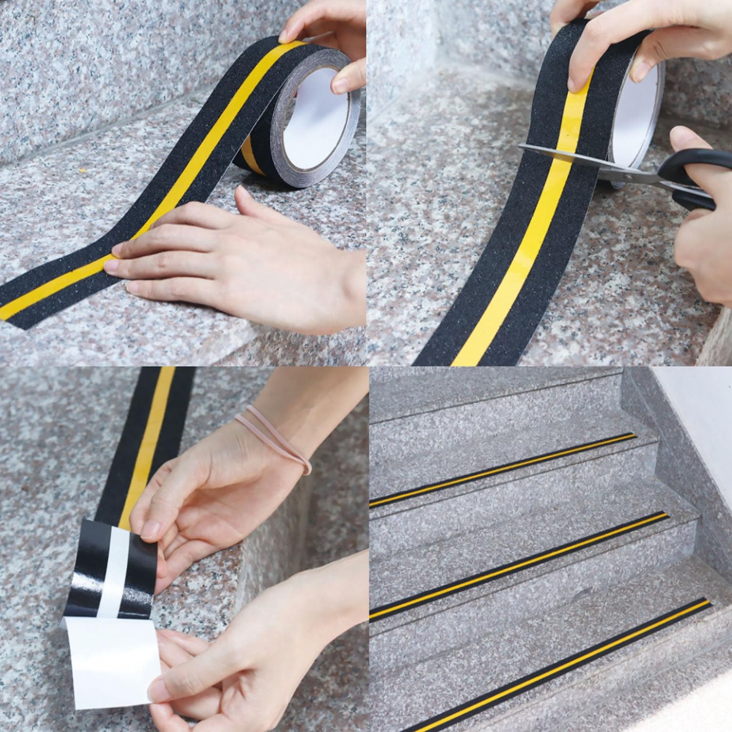 COSIMIXO 2 x 165FT Anti Slip Tape with Reflective Stripe 1