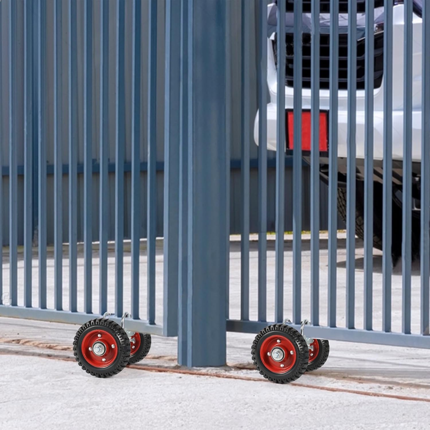 Rolling Gate 6 Inch Rubber Wheel with Double U-Bolts