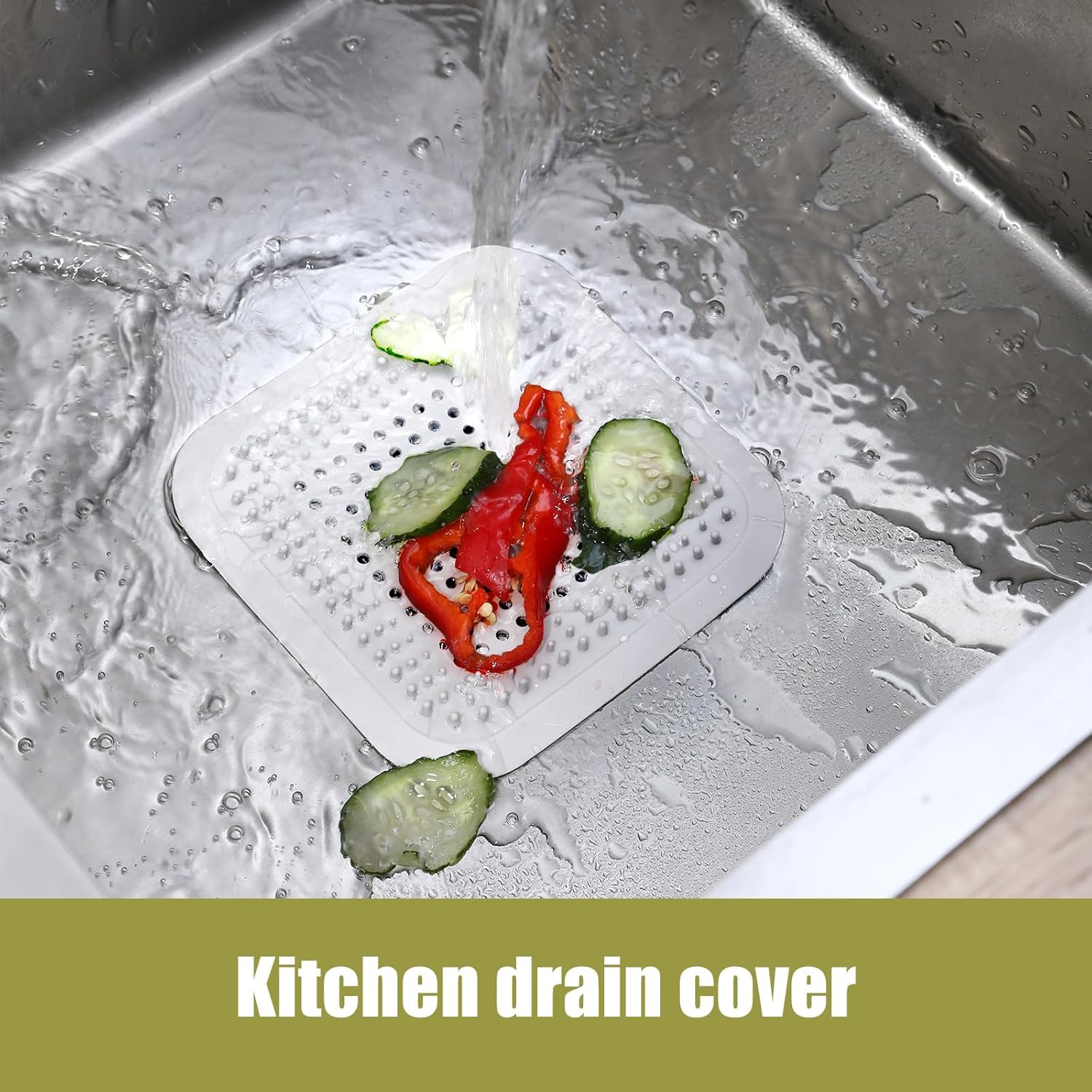 Flasidu Tub Drain Cover Hair Catcher 2 Black