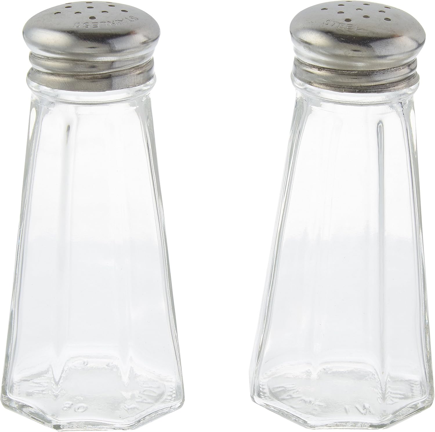 Tablecraft Clear Glass Salt Pepper Shaker Set