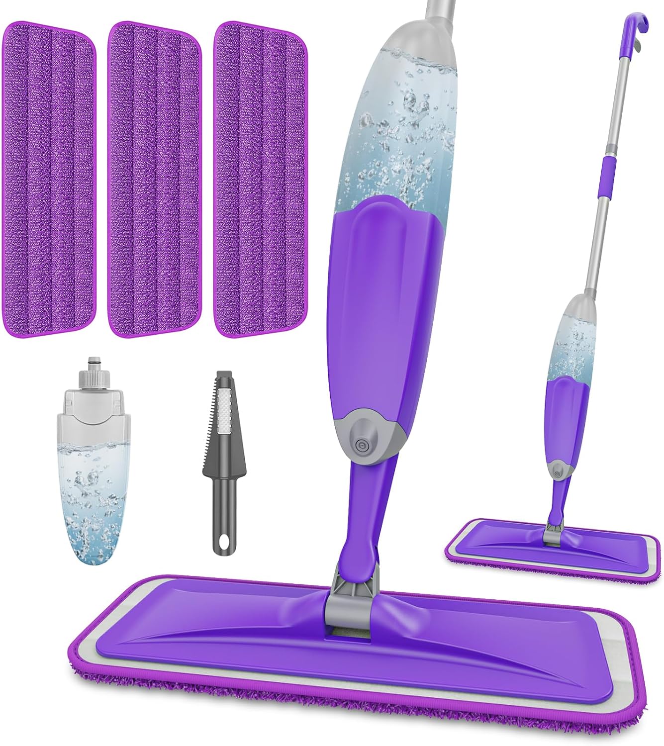HOMTOYOU Spray Mop with 3 Microfiber Pads for Multi-Surface Cleaning 1