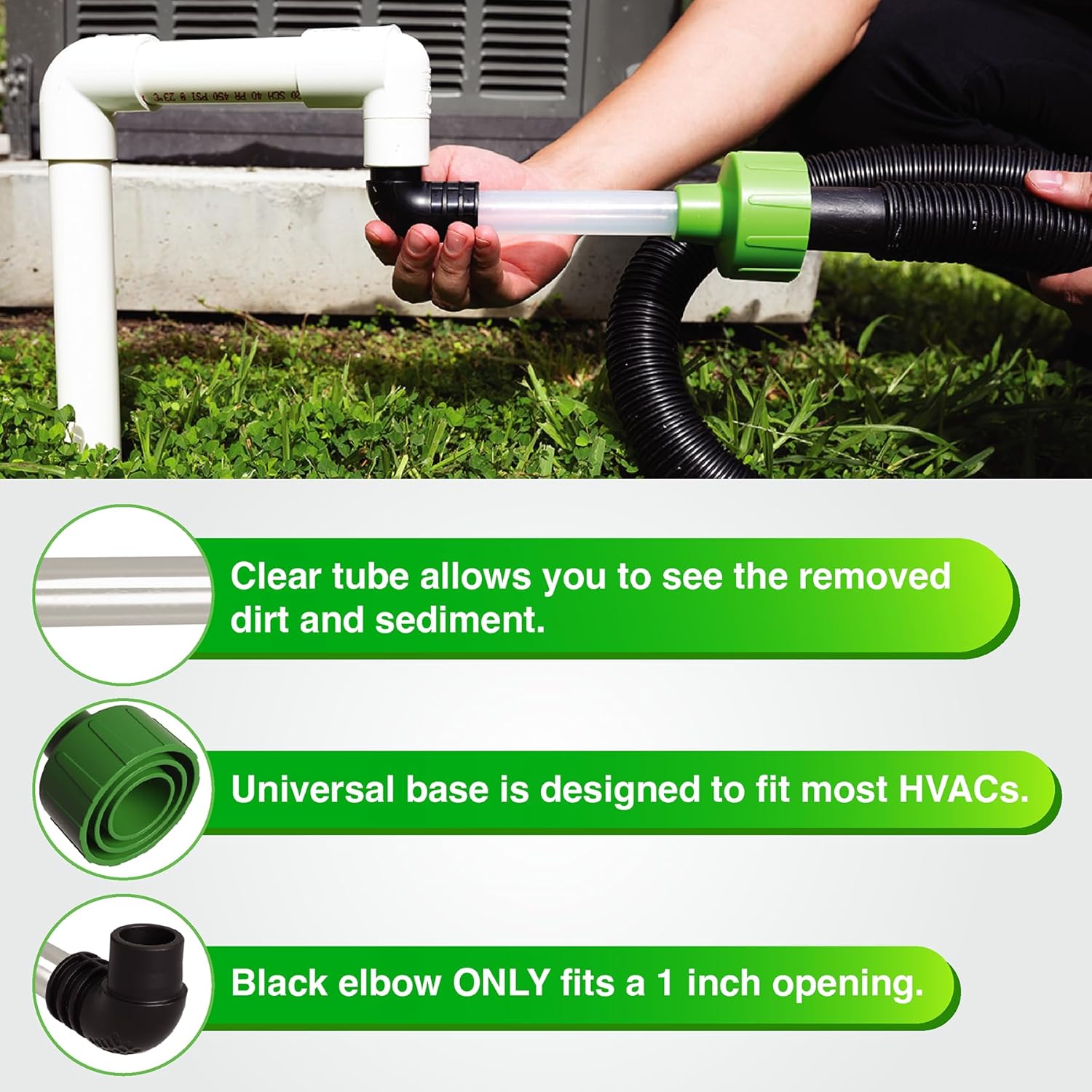 EZVAC Universal AC Drain Line Cleaner Adapter 1