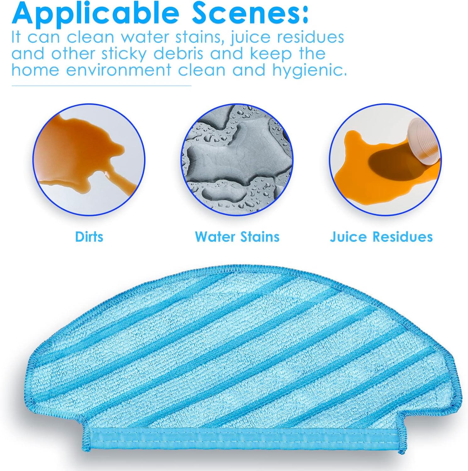 10 Pieces Chain Peak N10 Reusable Mop Pads for ECOVACS Robot Vacuums