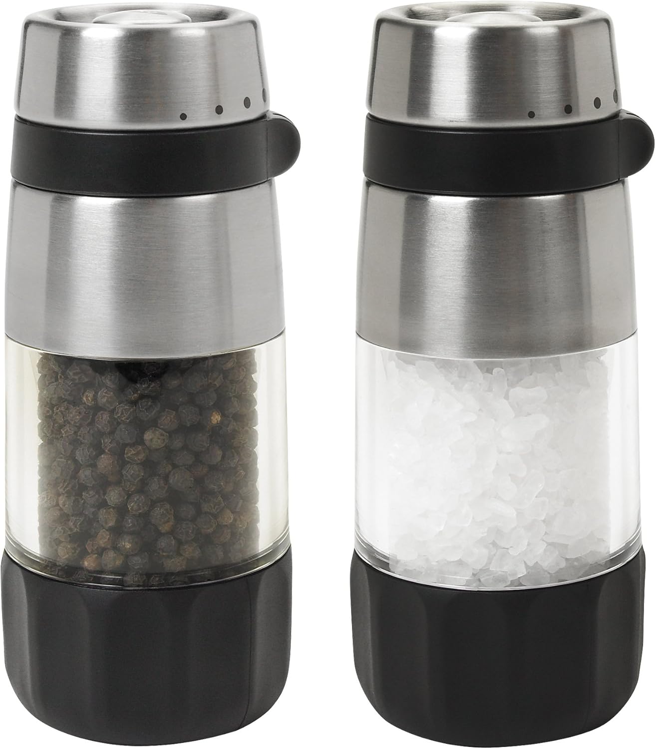 OXO Salt Pepper Grinders with Soap Dispensing Brush Storage