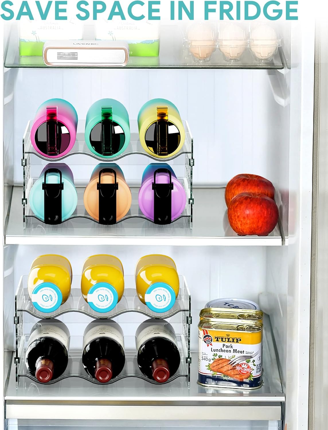 Areforic 2 Pack Stacking Water Bottle Organizer
