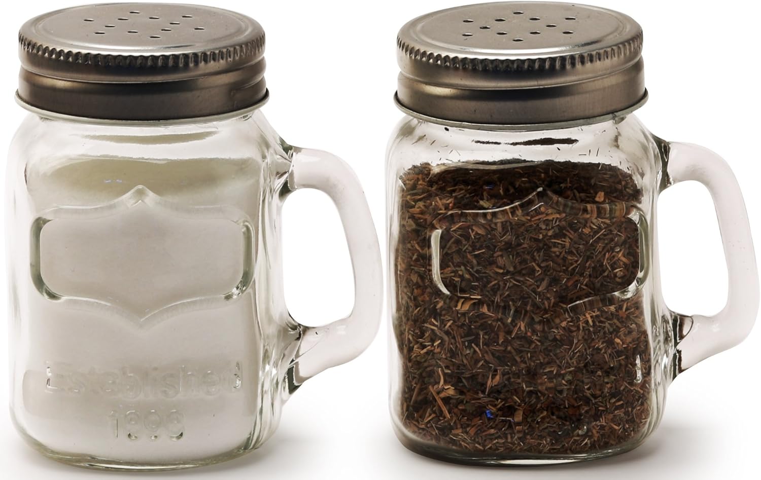 Circleware Glass Mini Mason Jar Salt Pepper Shakers 1