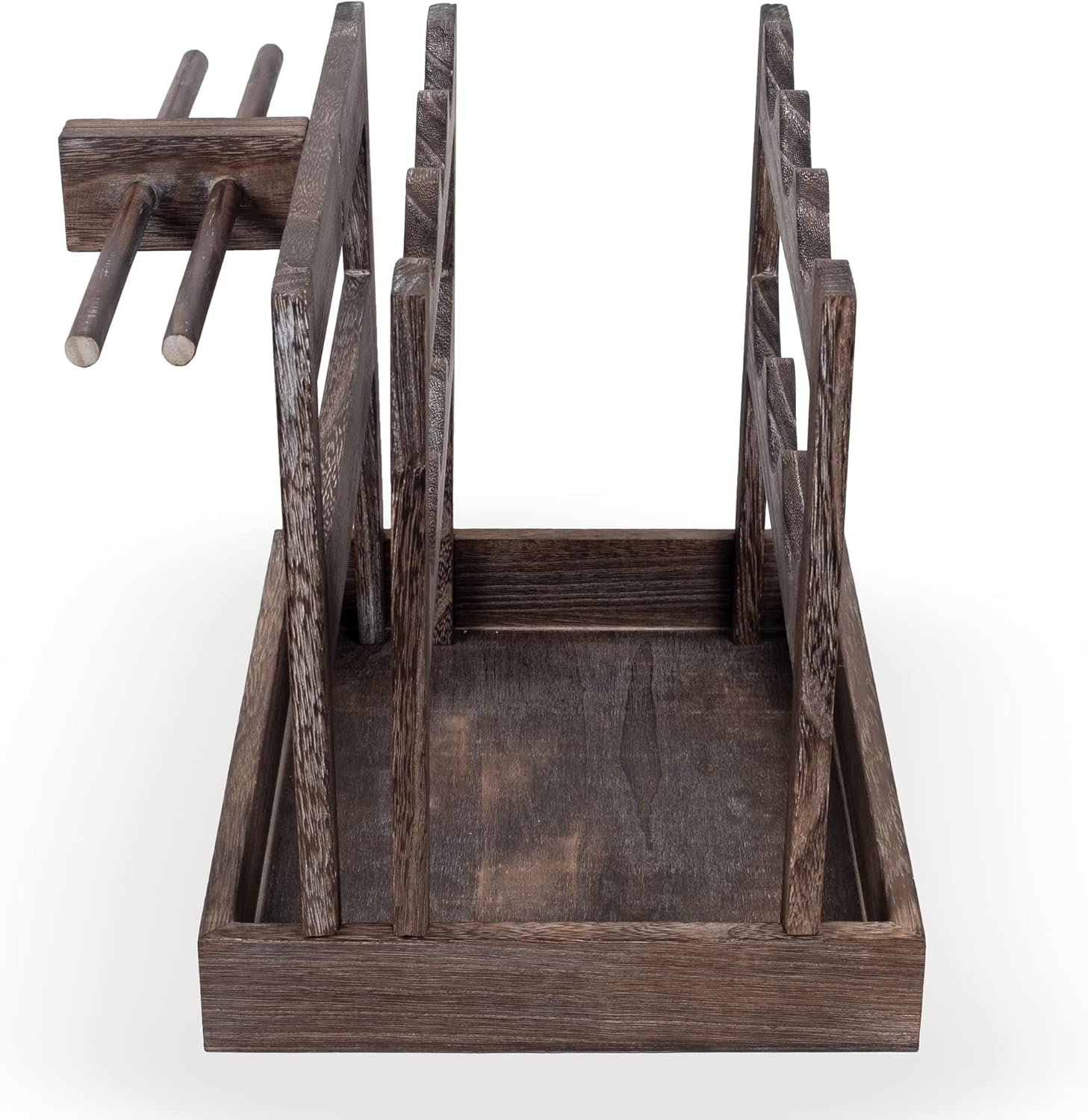 Rustic State Burnt Brown Wood Wine Rack for 6 Bottles