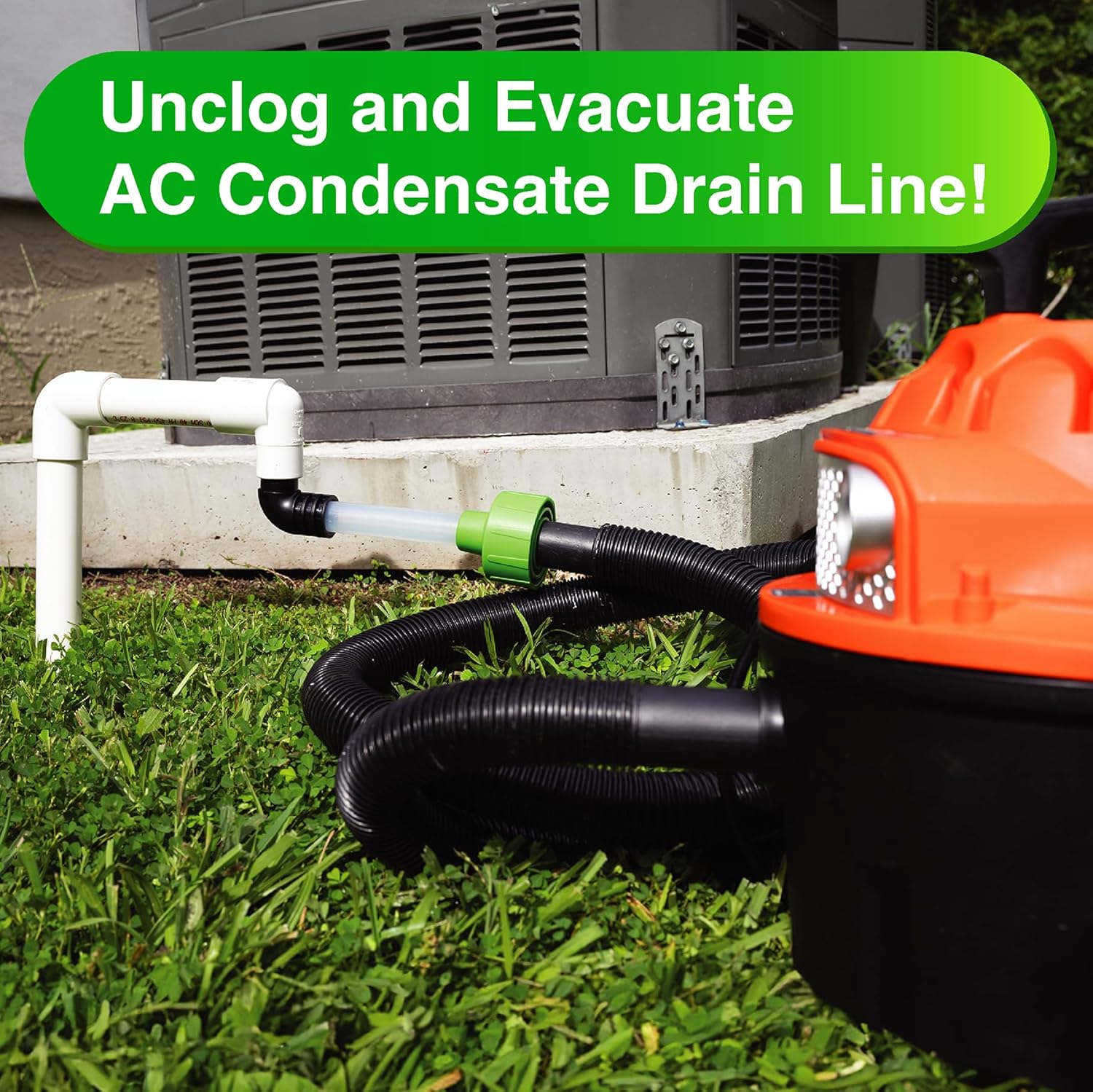 EZVAC Universal AC Drain Line Cleaner Adapter 1