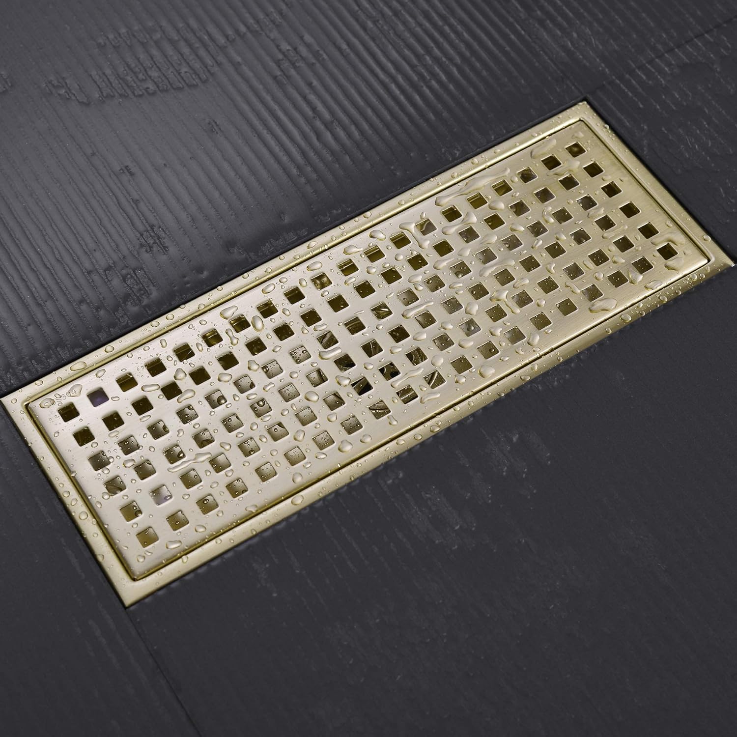 Linear Shower Floor Drain Brushed Gold 12-inch