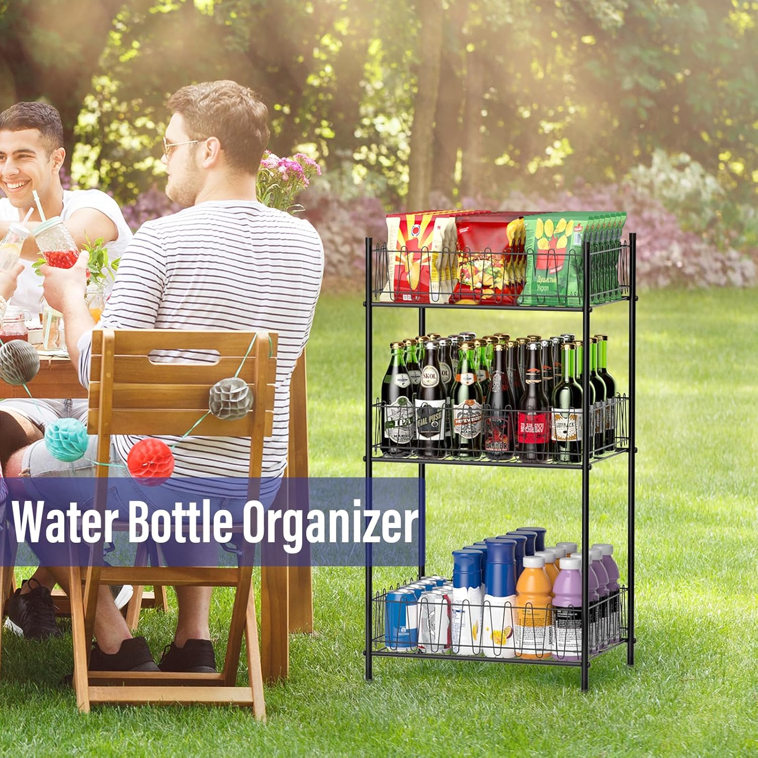 Smusei 3 Tier Drink Organizer for Kitchen Storage