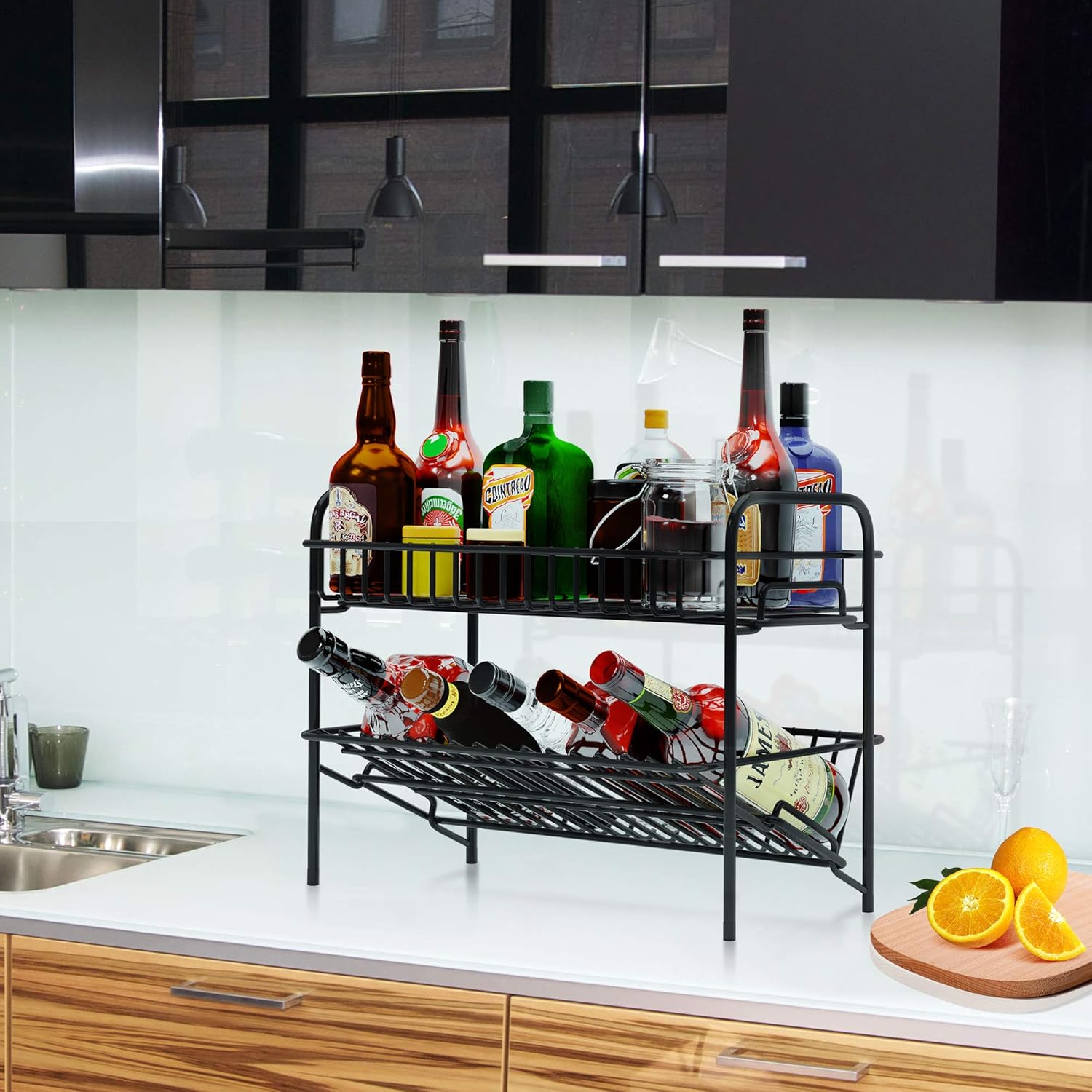 HengLiSam 2 Tier Spice Rack Organizer Black 1