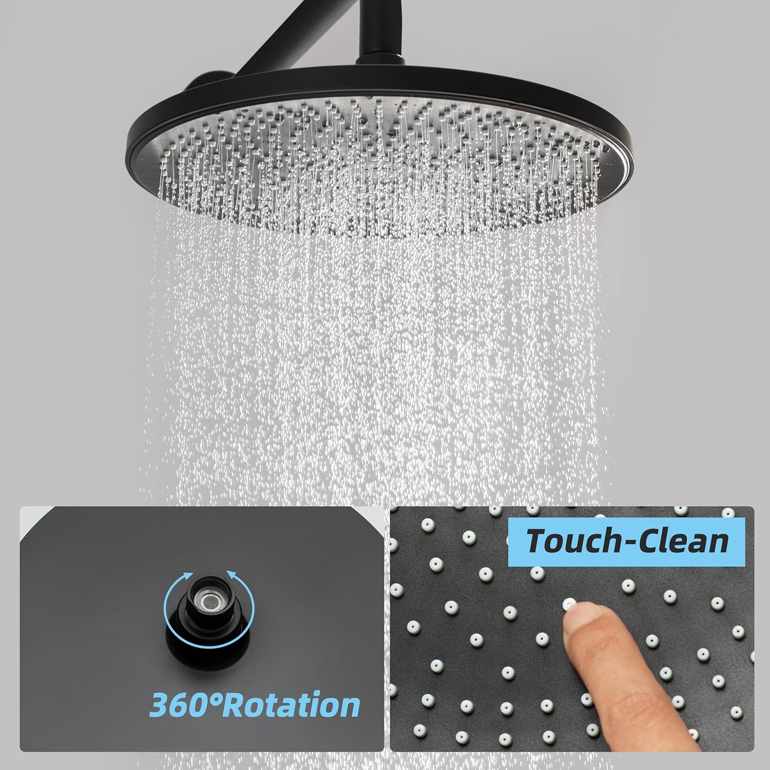Rainfall Shower System with Handheld Hose and Trim