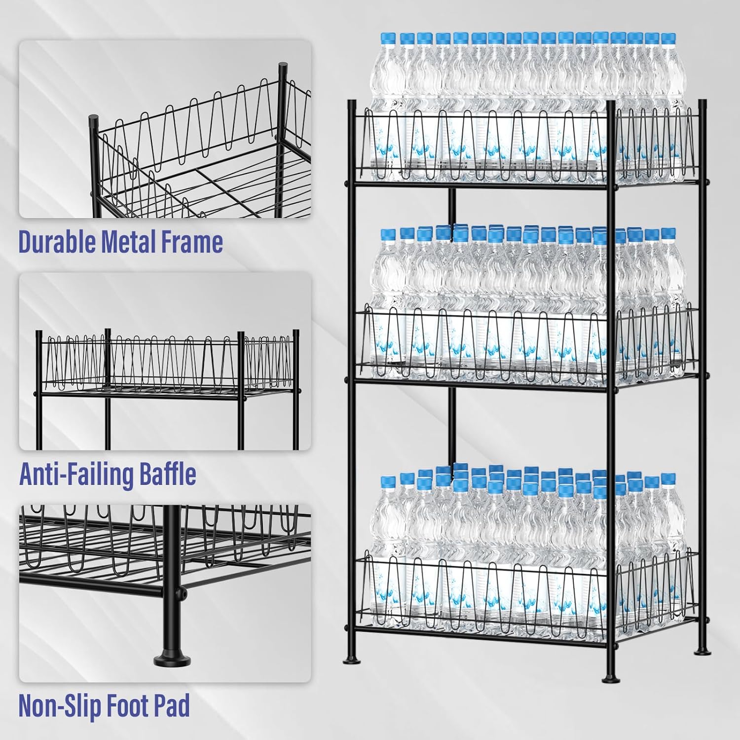 Smusei 3 Tier Drink Organizer for Kitchen Storage