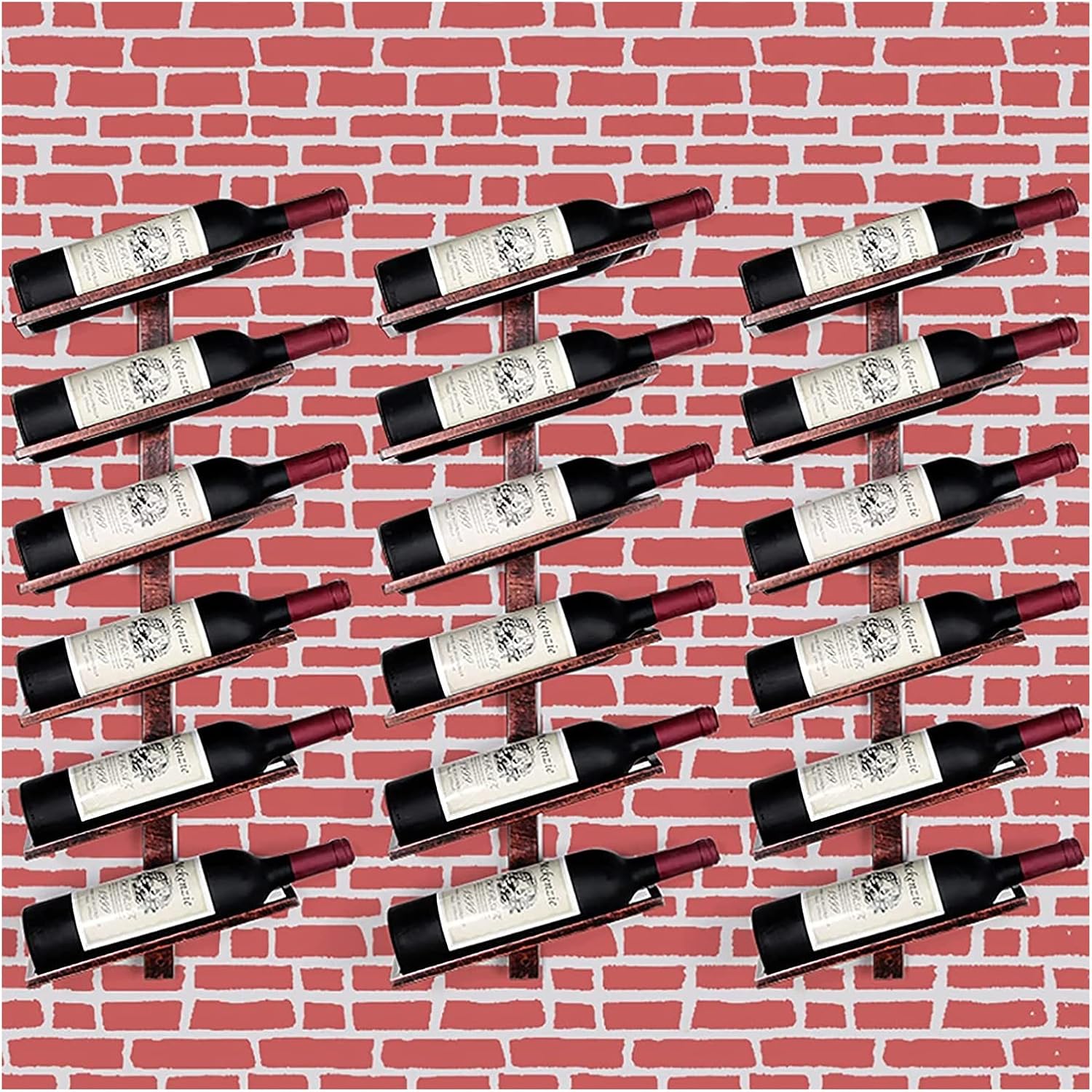 ALDEPO Wall Mounted Wine Rack - 6 Bottles Light Green