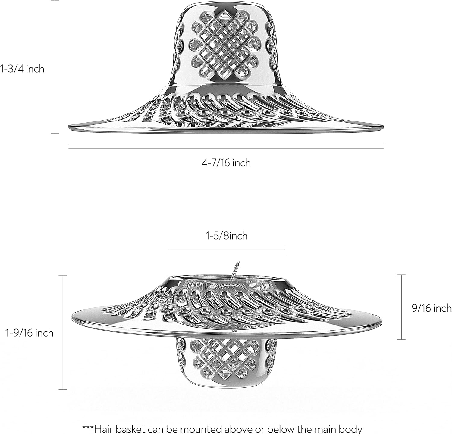 Shower Drain Hair Catcher Pop Up Strainer Bath Tub Stopper