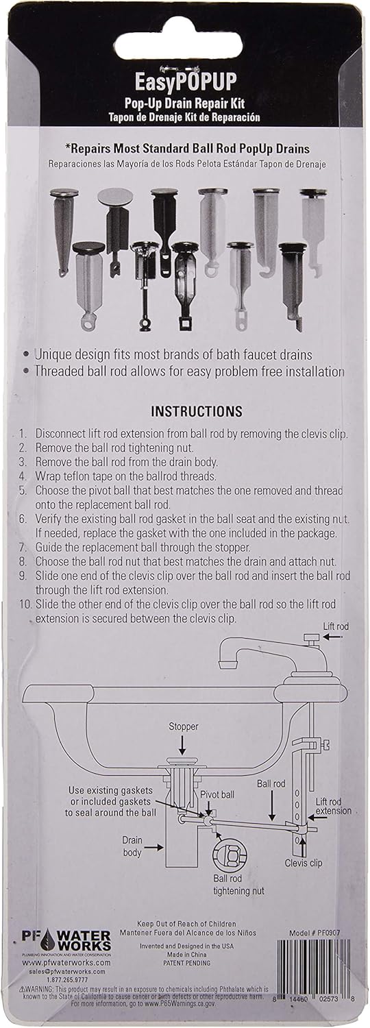 PermaFLOW PF0907 Pop-Up Drain Repair Kit 1
