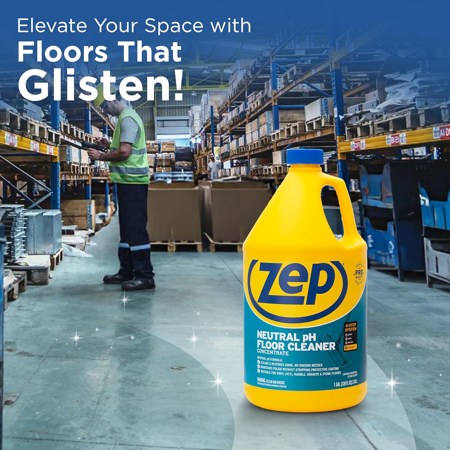 Zep Neutral pH Floor Cleaner 1 Gallon Case of 4 1