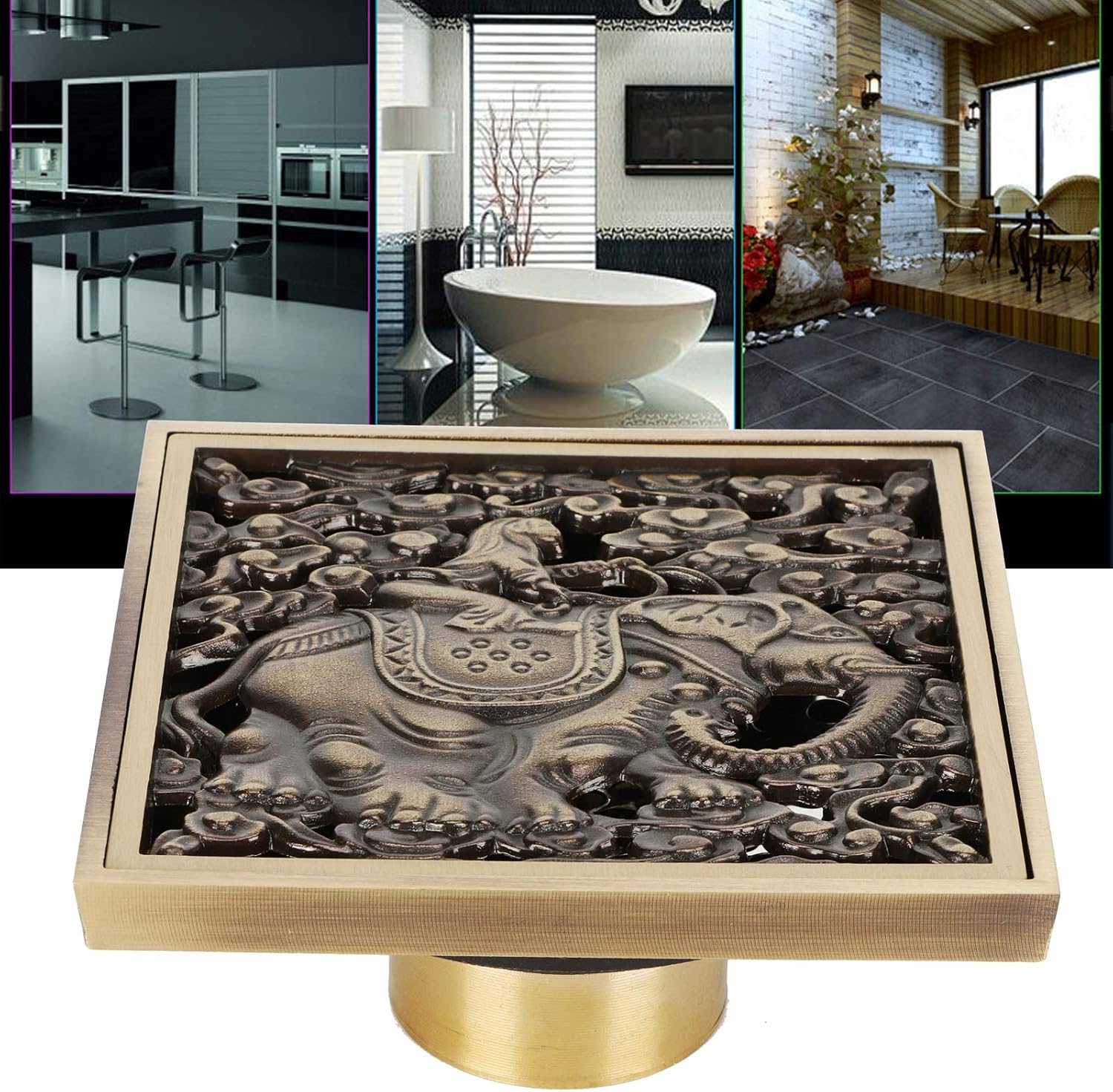 Kuuleyn Copper Shower Drain Cover Kit for Bathroom and Kitchen