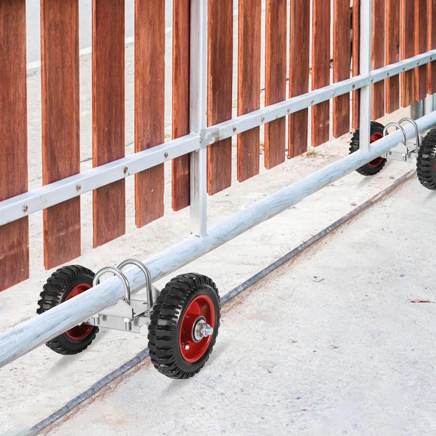 Rolling Gate 6 Inch Rubber Wheel with Double U-Bolts