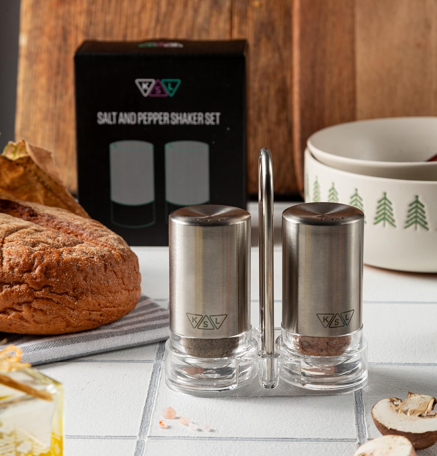 KSL Original Glass Salt Pepper Shaker Set