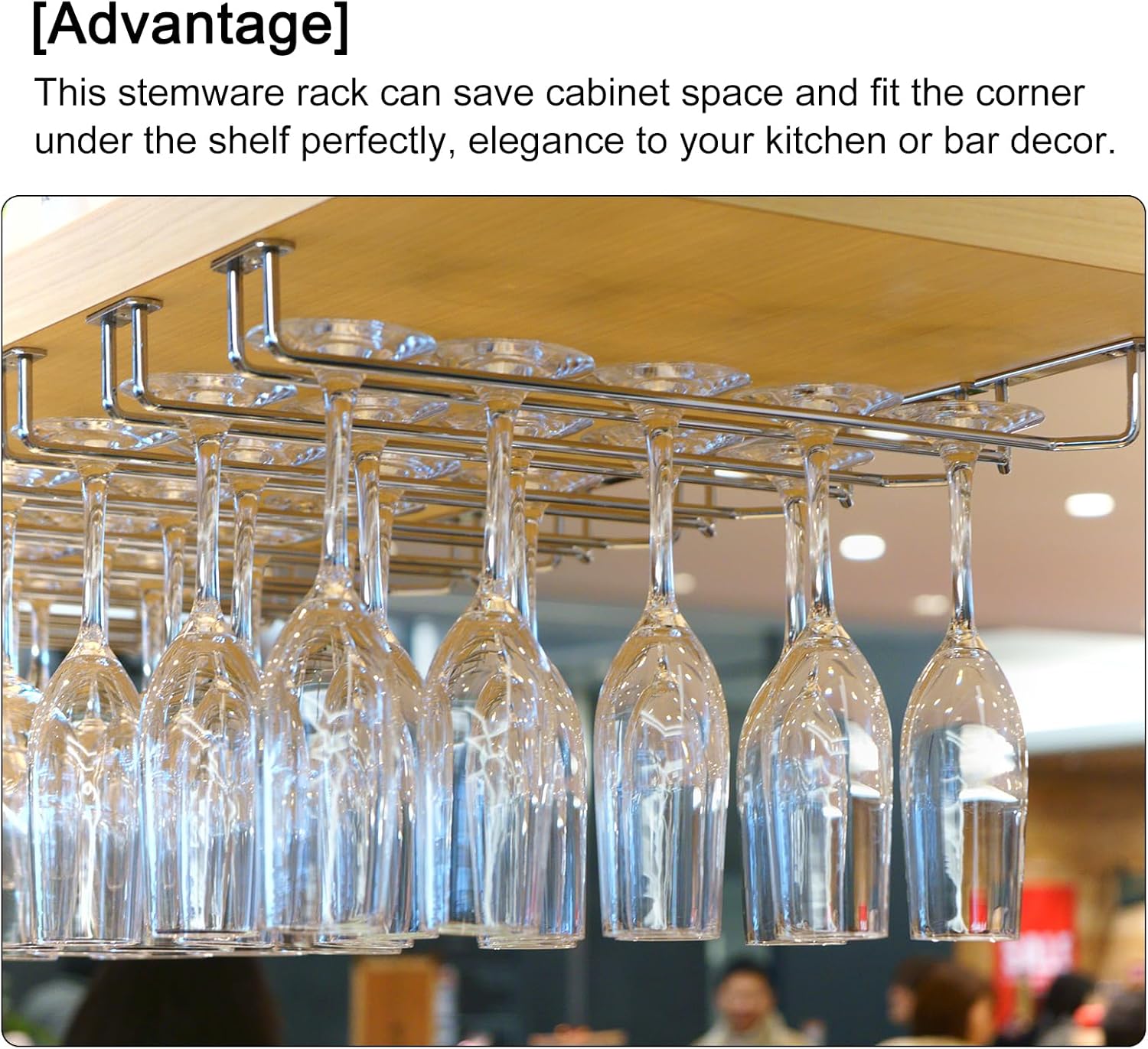 Uxcell 4Pcs 10-Inch Stemware Wine Glass Rack