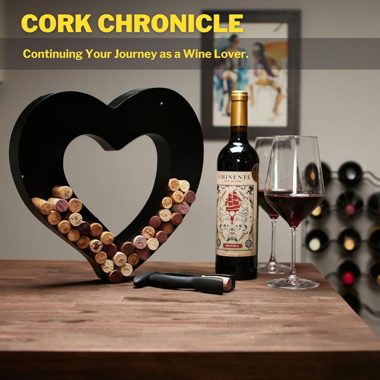 DECOMIL Wine Cork Holder Letters Decorative Wall Art