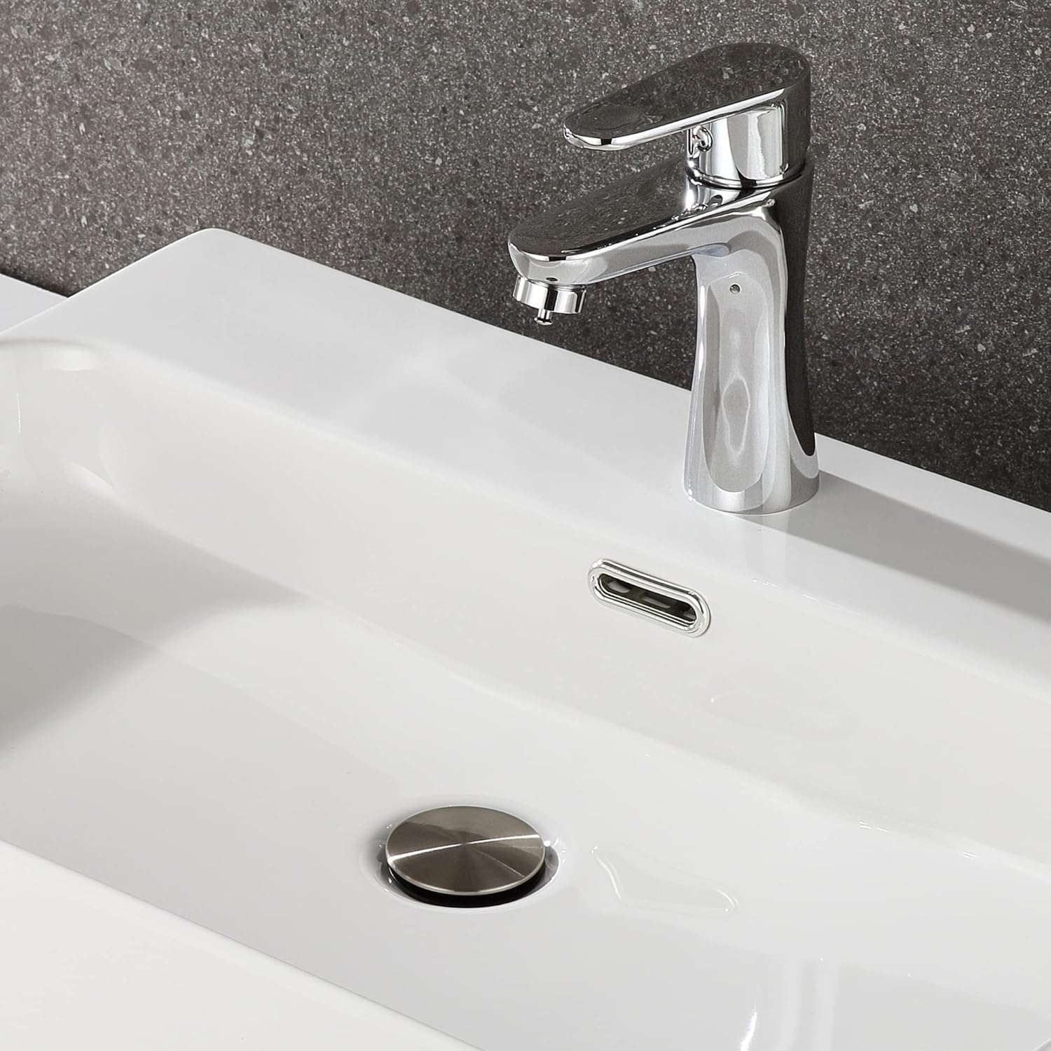 TIORIY Pop Up Bathroom Sink Drain with Overflow - Brushed Nickel Finish