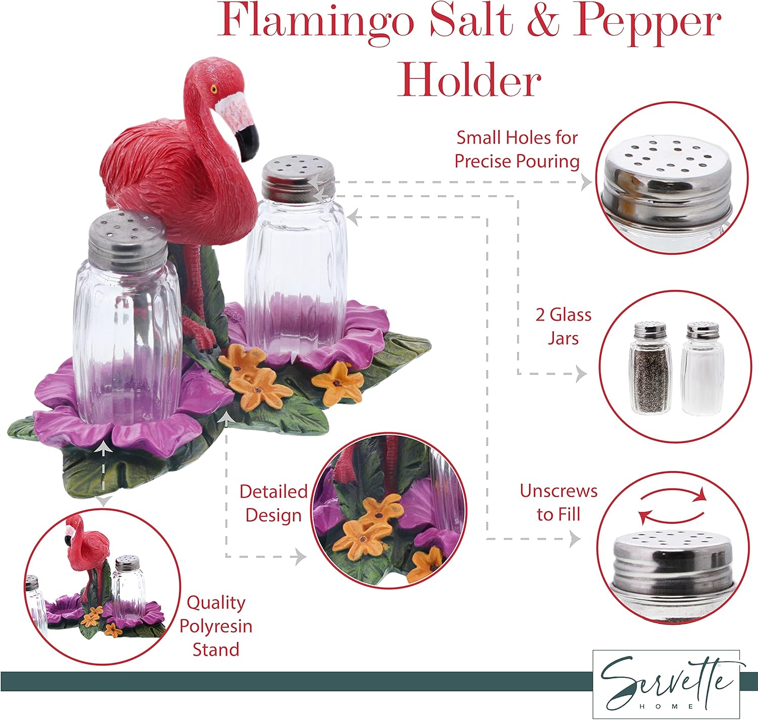 Flamingo Salt Pepper Shaker Set by Servette Home