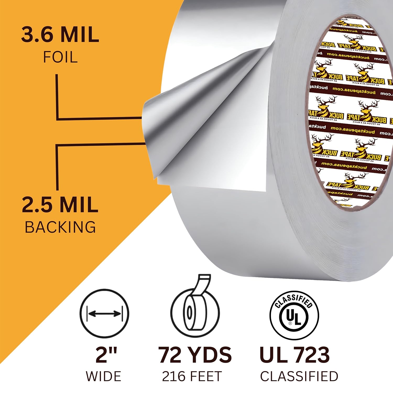 4 Pack Buck Heavy Duty Duct Tape 2 Inch x 216ft