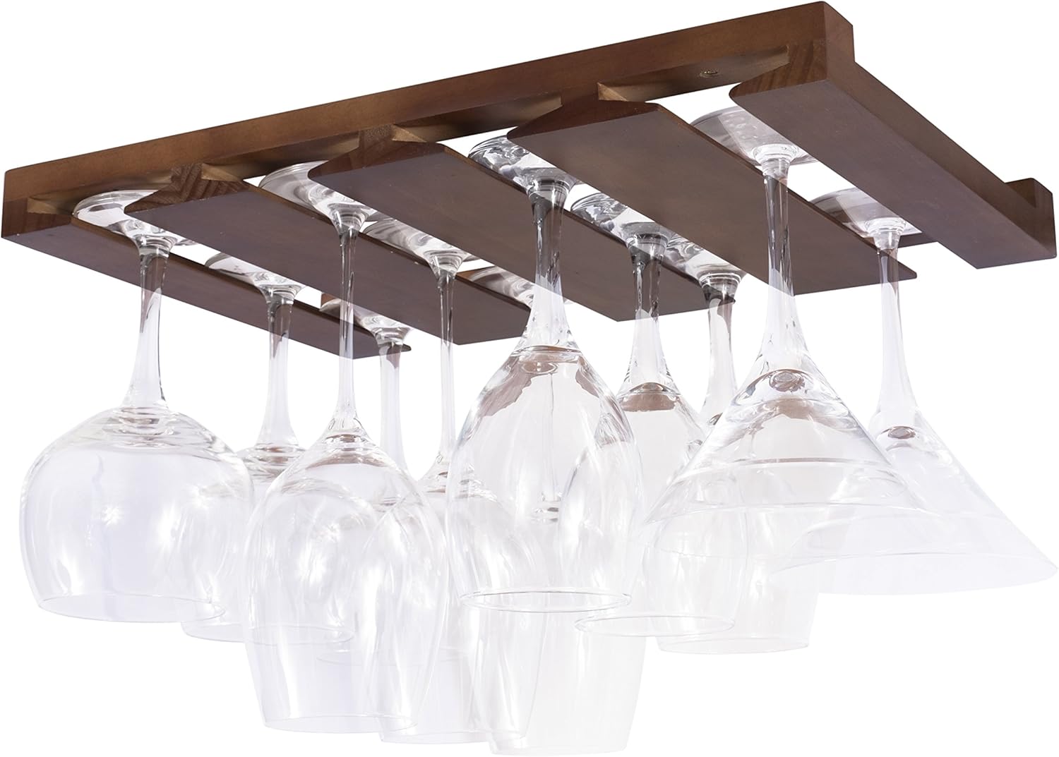 Rustic State 4 Sectional Stemware Rack 12 Inch Deep Chestnut
