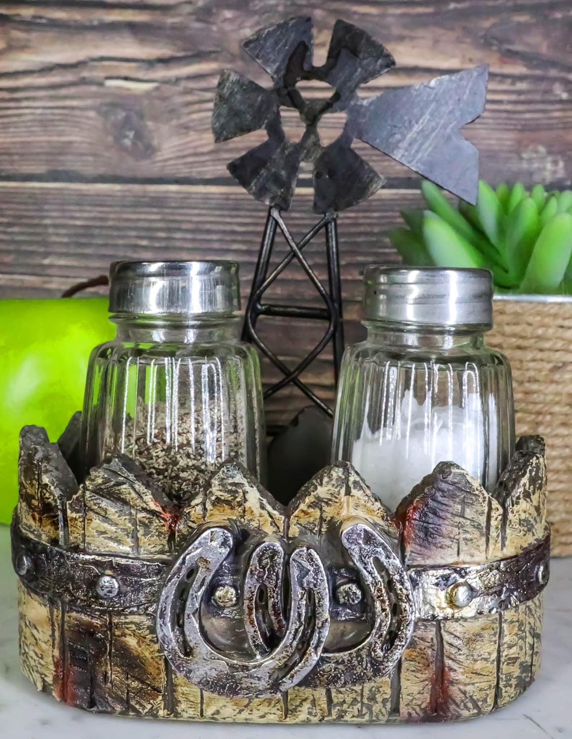 Ebros Gift 6 Tall Rustic Windmill Salt Pepper Shaker Set 1