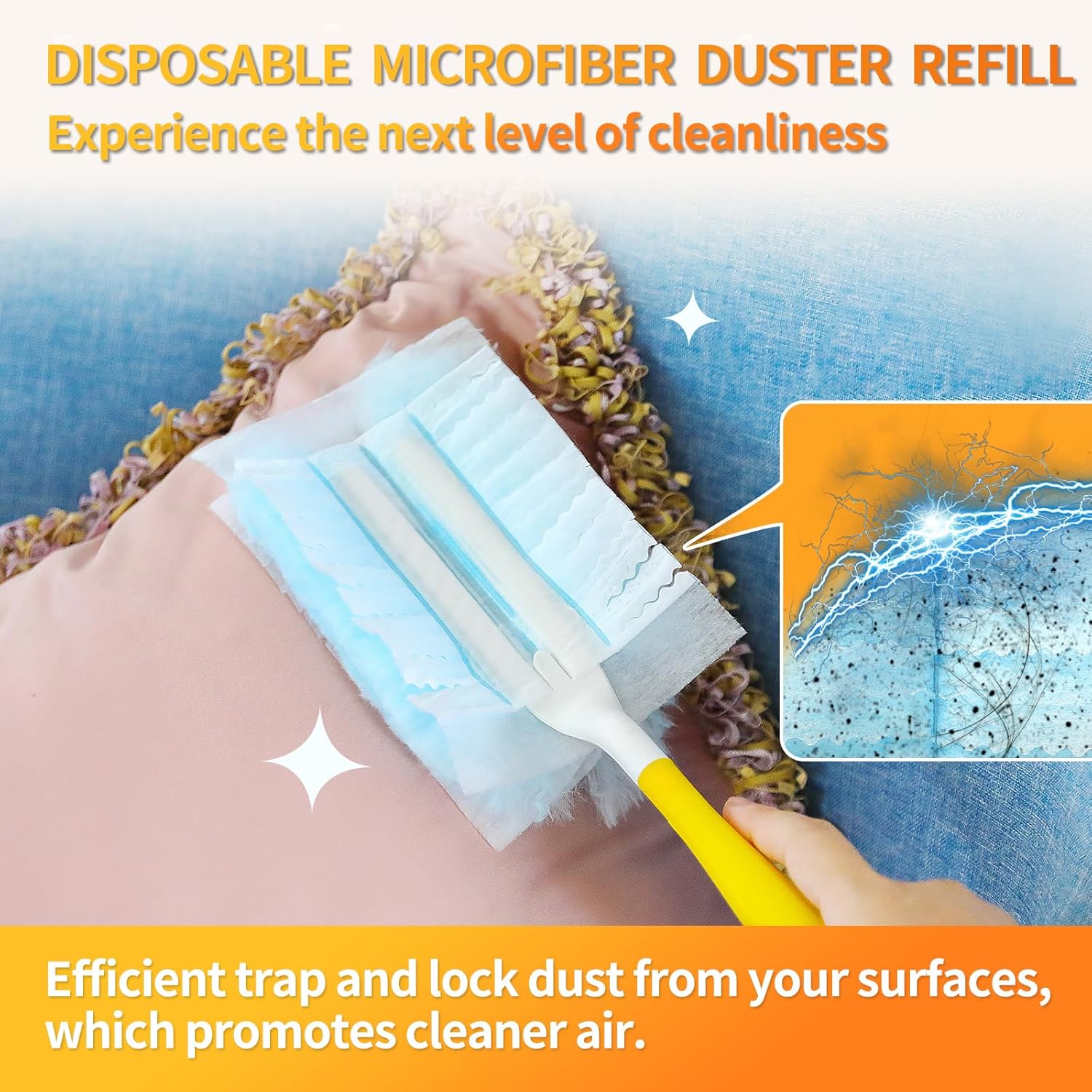 Senowi 60 Count Electrostatic Duster Refills for Swiffer Multi-Surface Cleaning