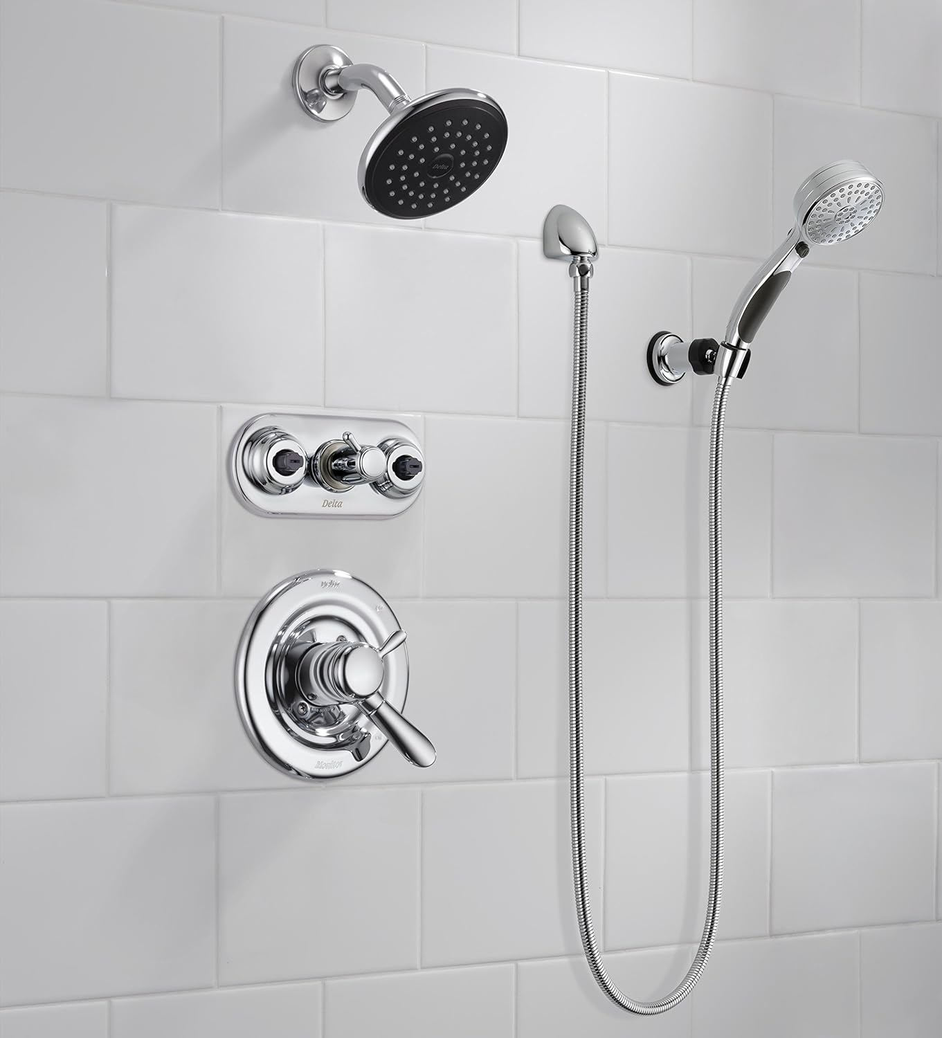 Delta Faucet 9-Spray Wall-Mount Hand Held Shower with Chrome Finish