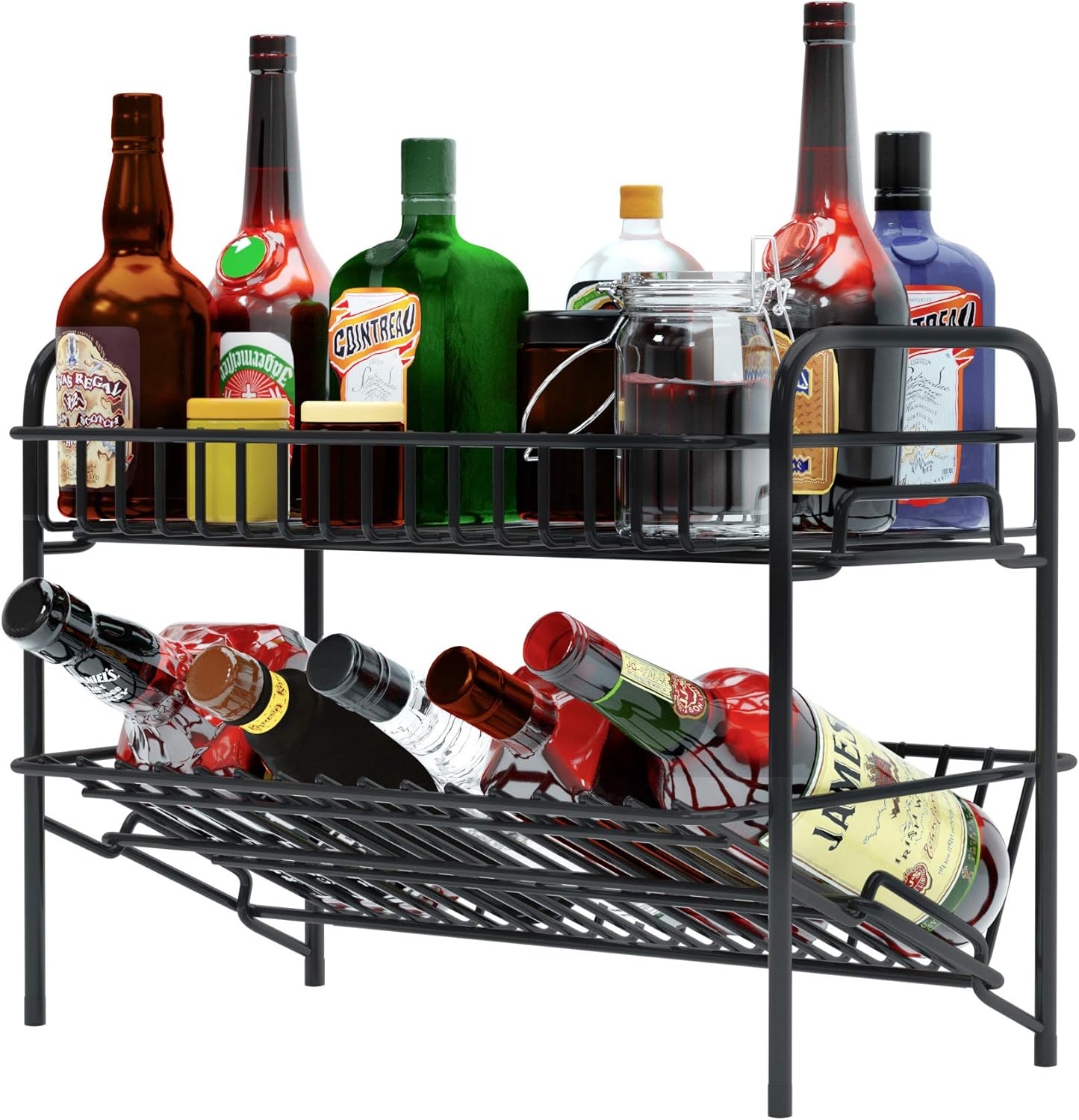 HengLiSam 2 Tier Spice Rack Organizer Black 1