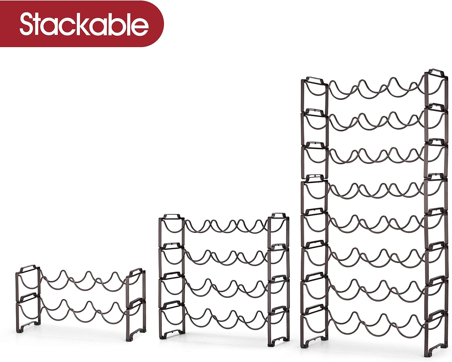 Simple Trending 4-Tier Wine Rack with 16 Bottle Capacity Bronze Finish