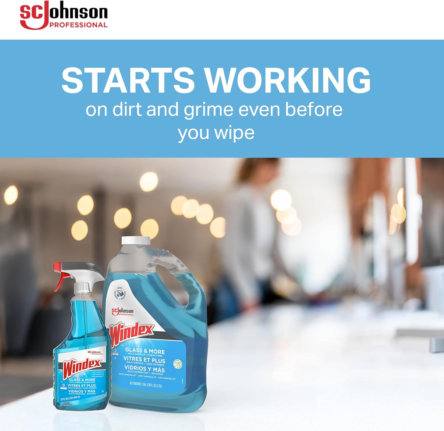 SC Johnson Professional Windex 128 Oz Glass Cleaner