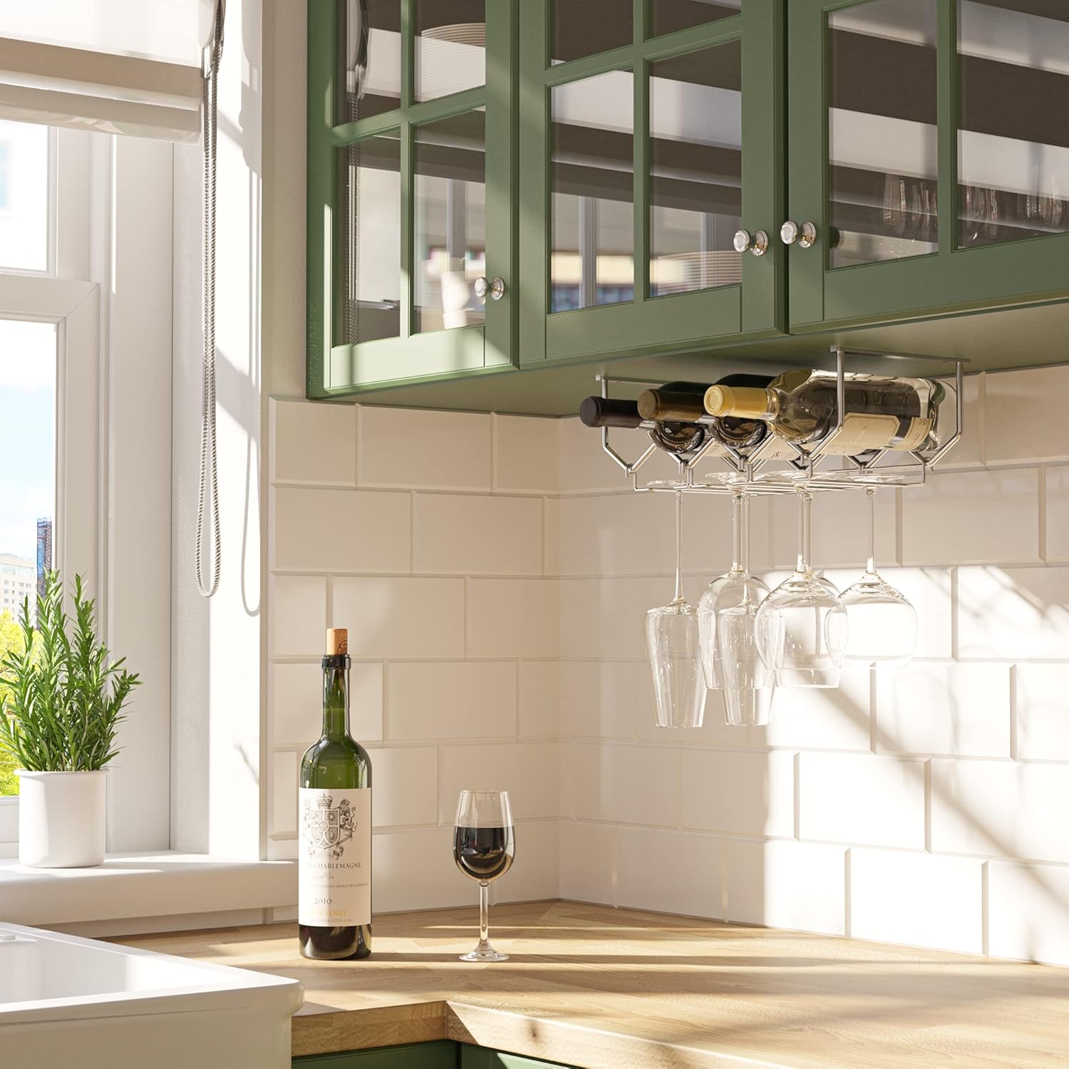 Wallniture Piccola Wine Glass Holder Kitchen Rack