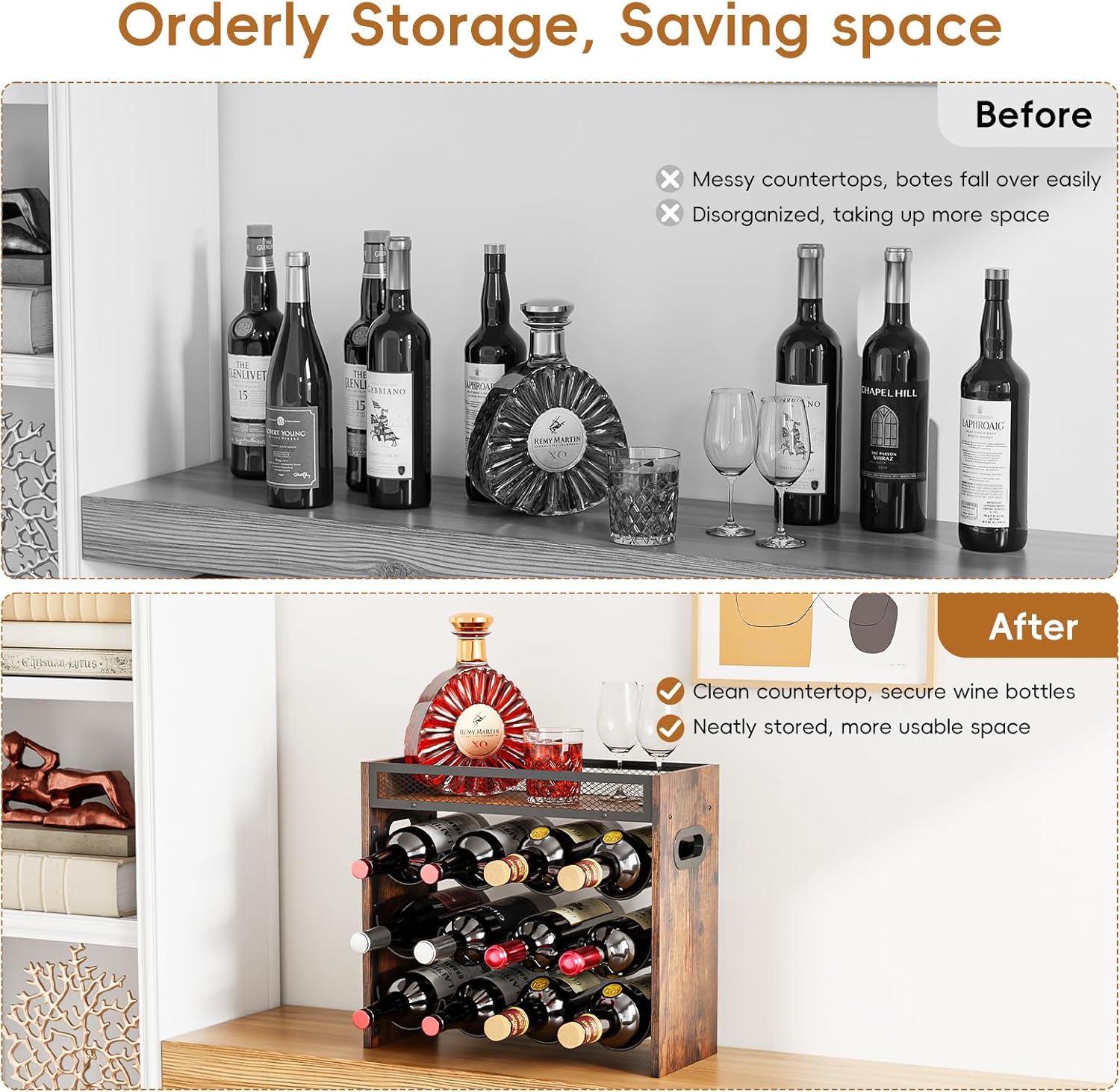 KLM 3-Tier Wine Rack Holds 12 Bottles