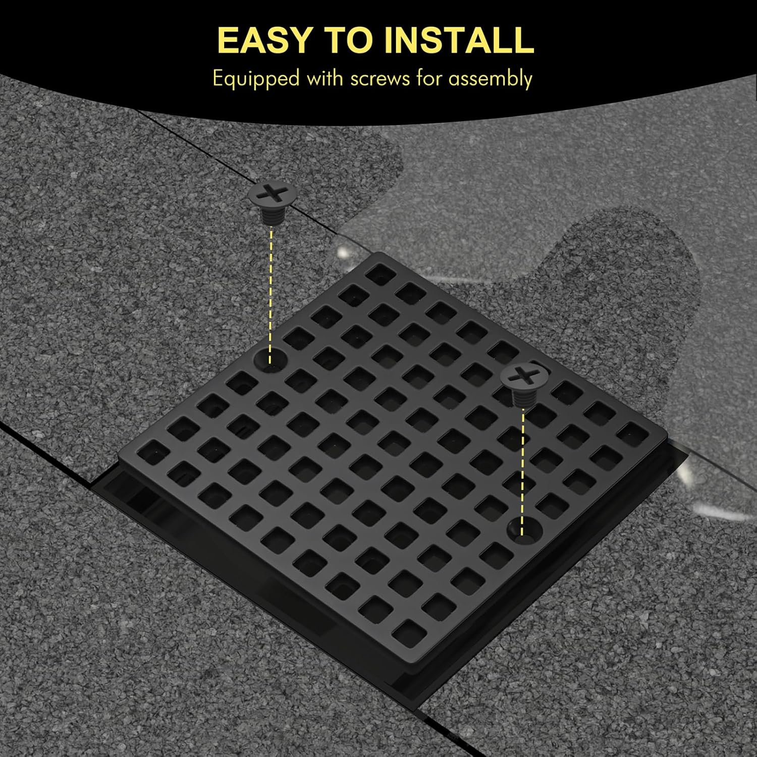 Yaseingoo 2PC 4 Matte Black Drain Cover for Bathrooms and Showers