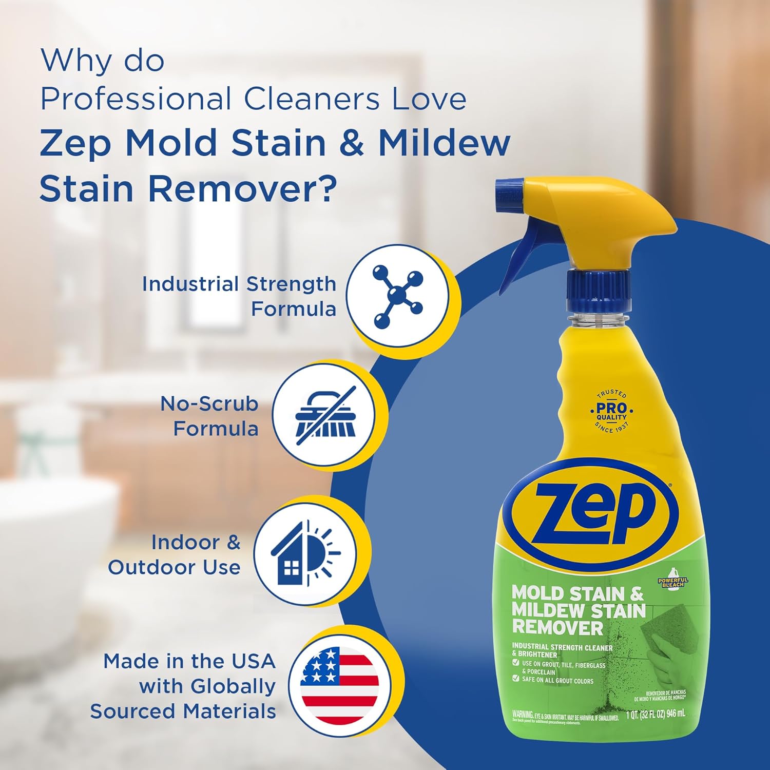 Zep Mold Stain Remover - 32 oz Pack of 12