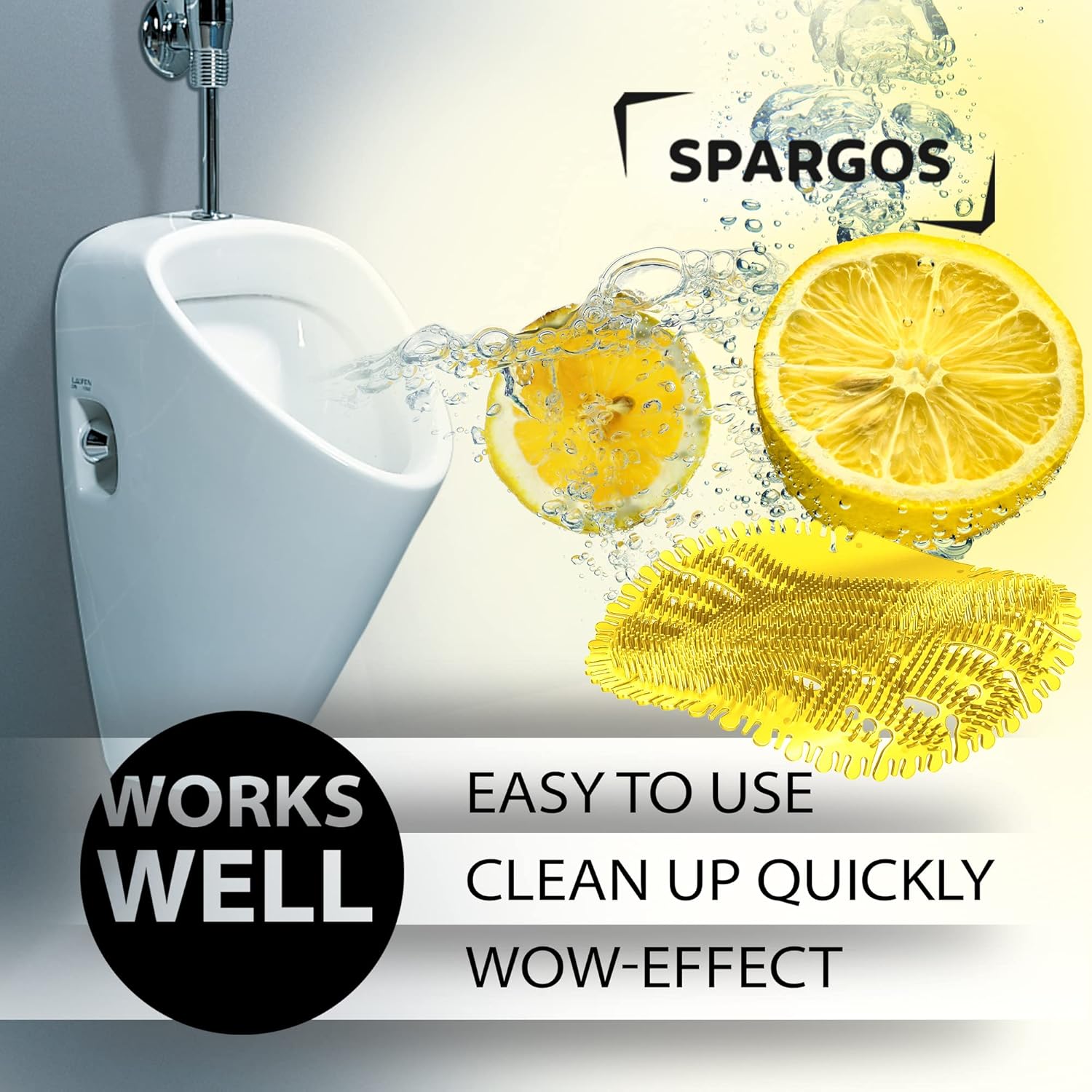 SPARGOS Urinal Deodorizer 50 Pack - Fresh 3D Wave Anti-Splash