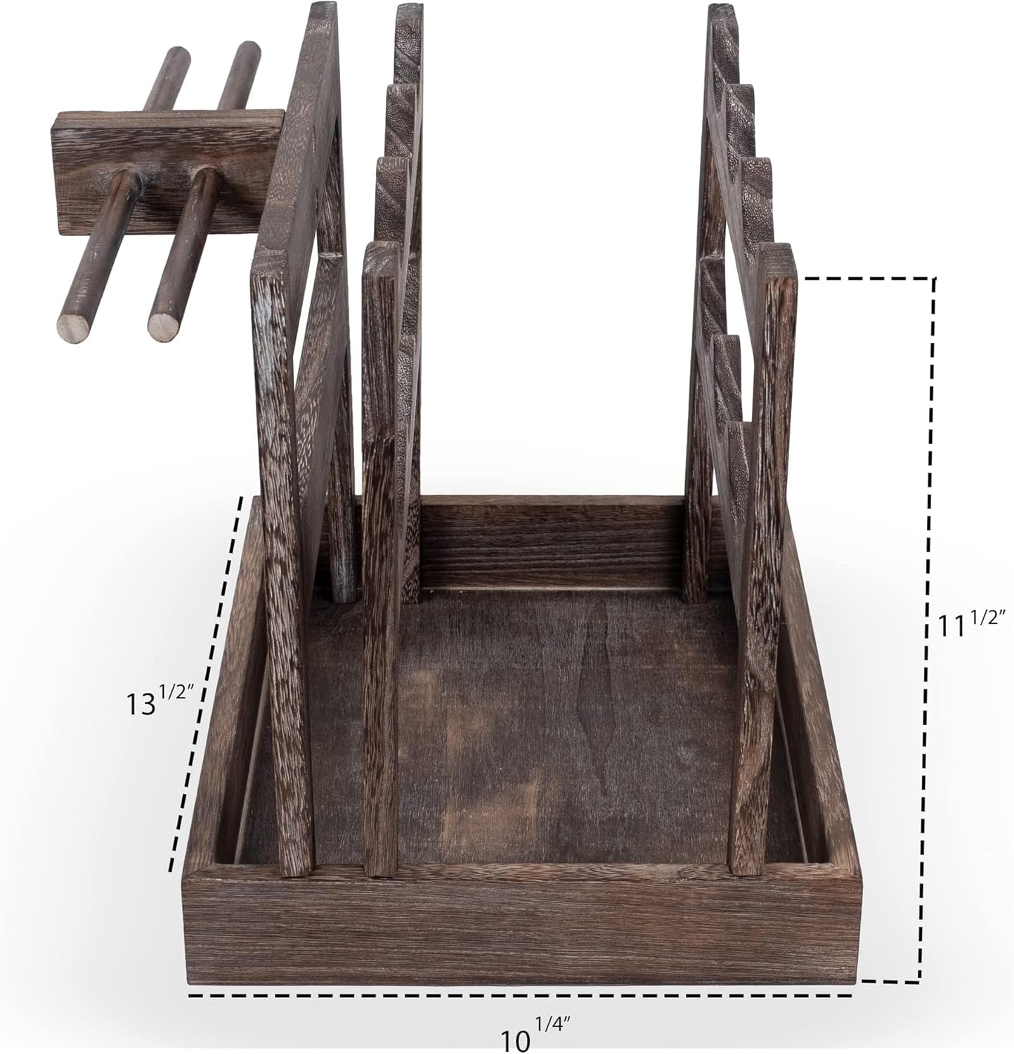 Rustic State Burnt Brown Wood Wine Rack for 6 Bottles