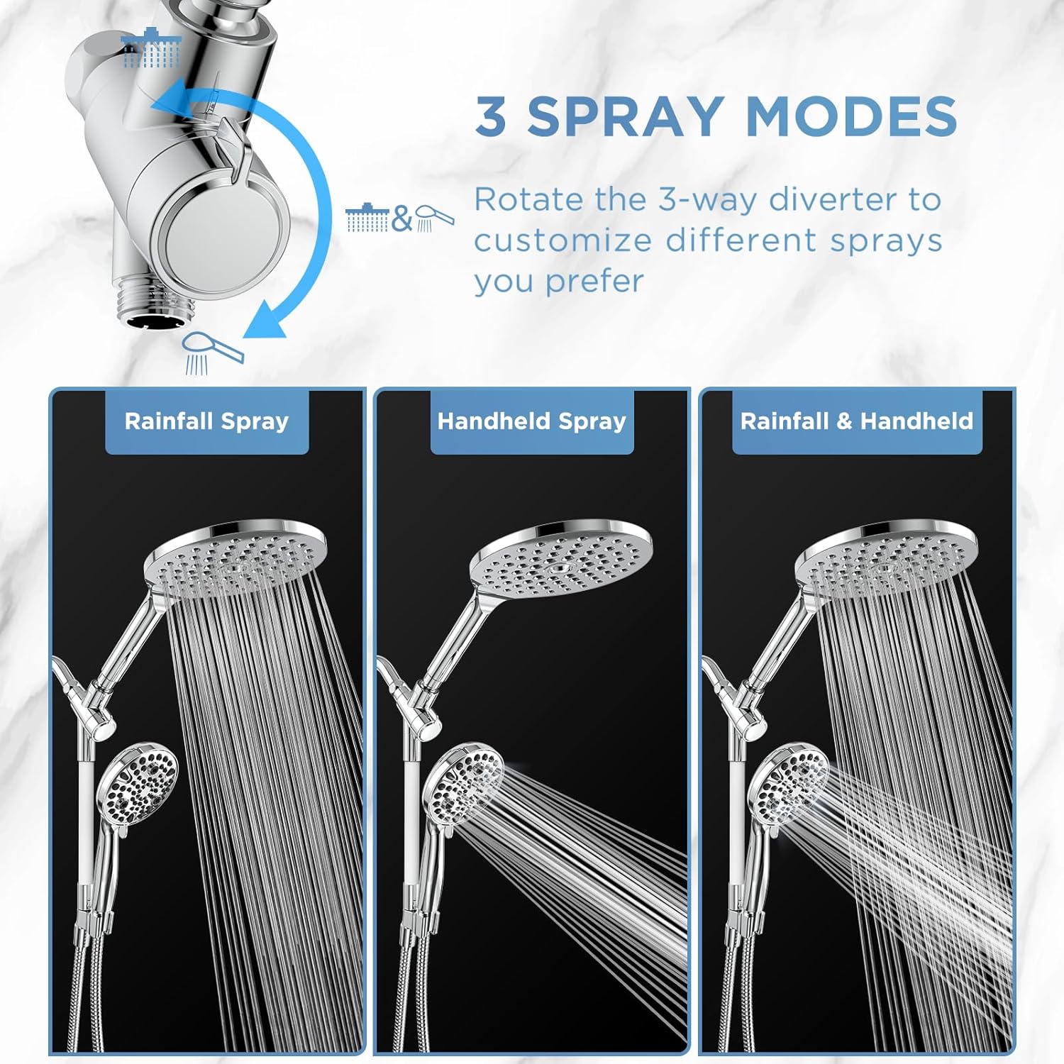 MakeFit 2-in-1 Dual Shower Head Combo Kit