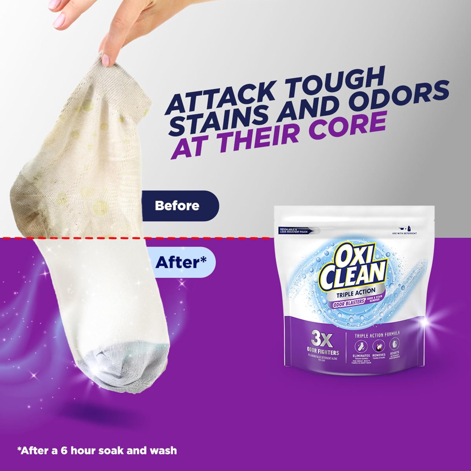 OxiClean Triple Action Odor Blasters 4 LB Pouch 1