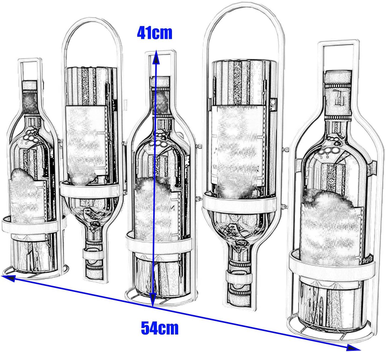 BOCbco Wall Mounted Wine Rack - 5 Bottle Holder