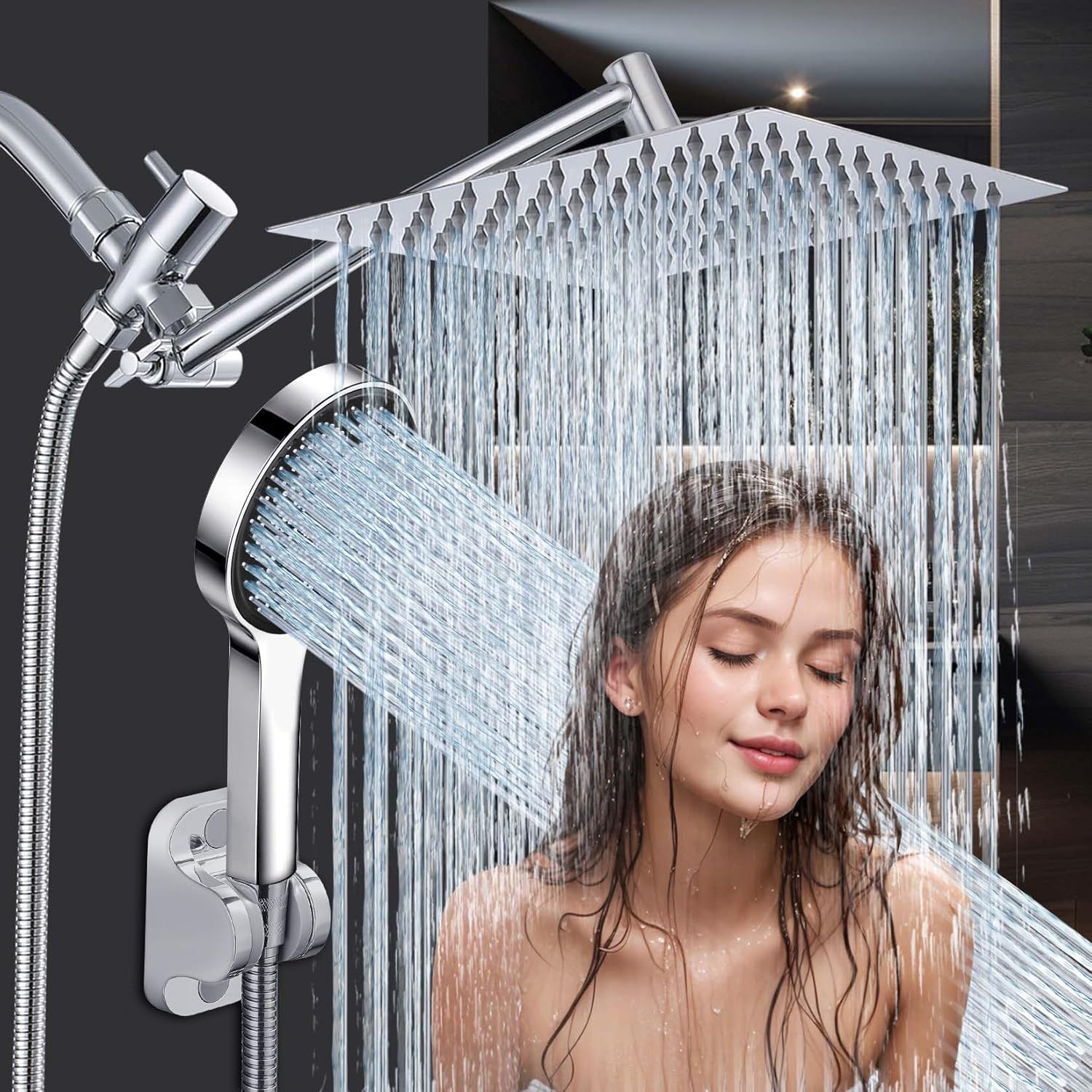 Nottia 10 Inch Rain Shower Head with Handheld Spray Combo 1