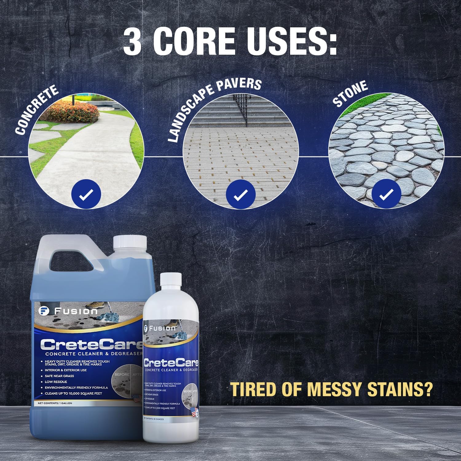 Fusion CreteCare Heavy Duty Oil Stain Remover for Concrete Surfaces