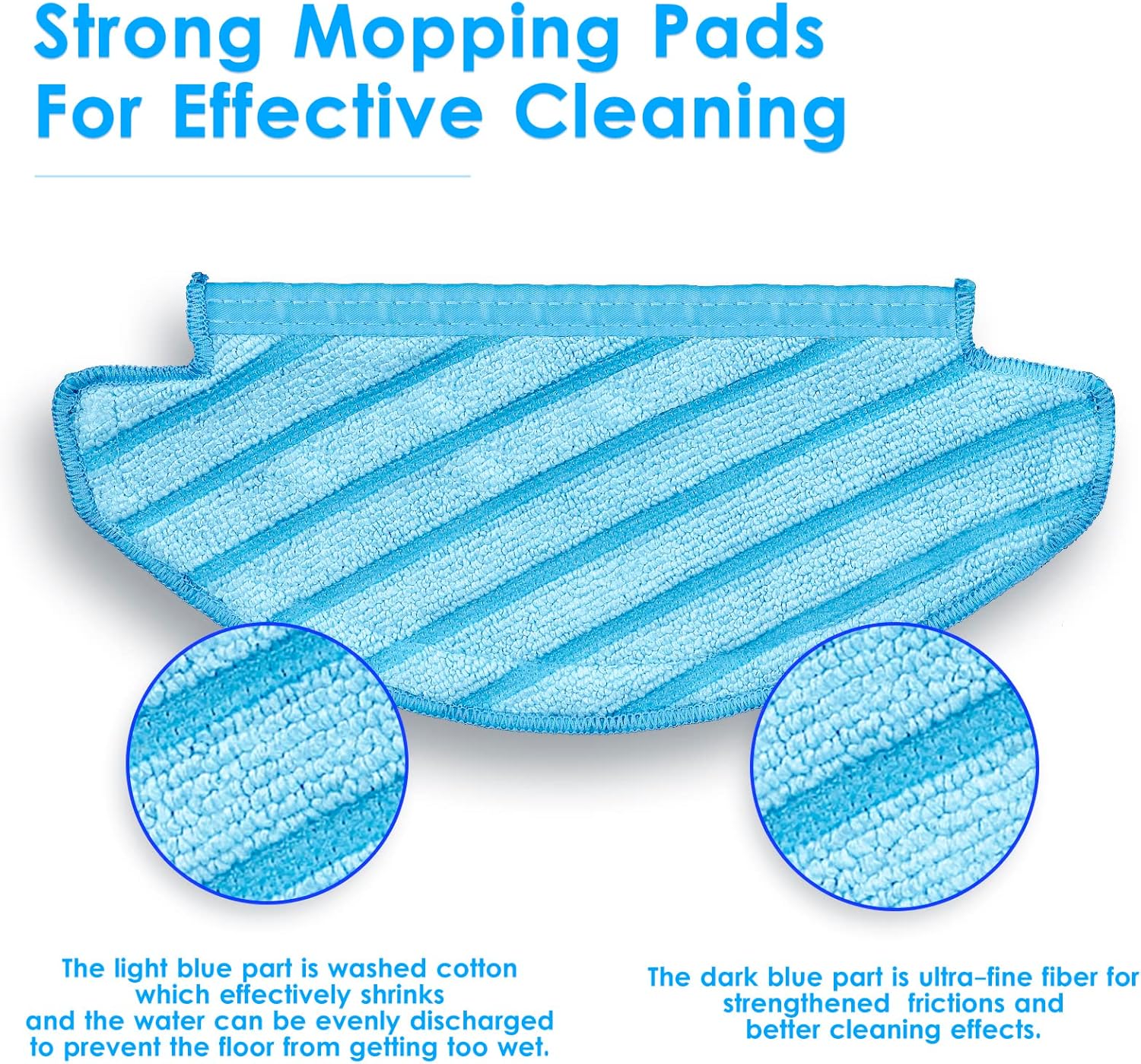 10 Pieces Chain Peak N10 Reusable Mop Pads for ECOVACS Robot Vacuums